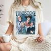 Graveyard Town Movie Theme Tshirt Retro Copycat Comfortable Collar Tshirt with Vintage Print Pattern Tshirt