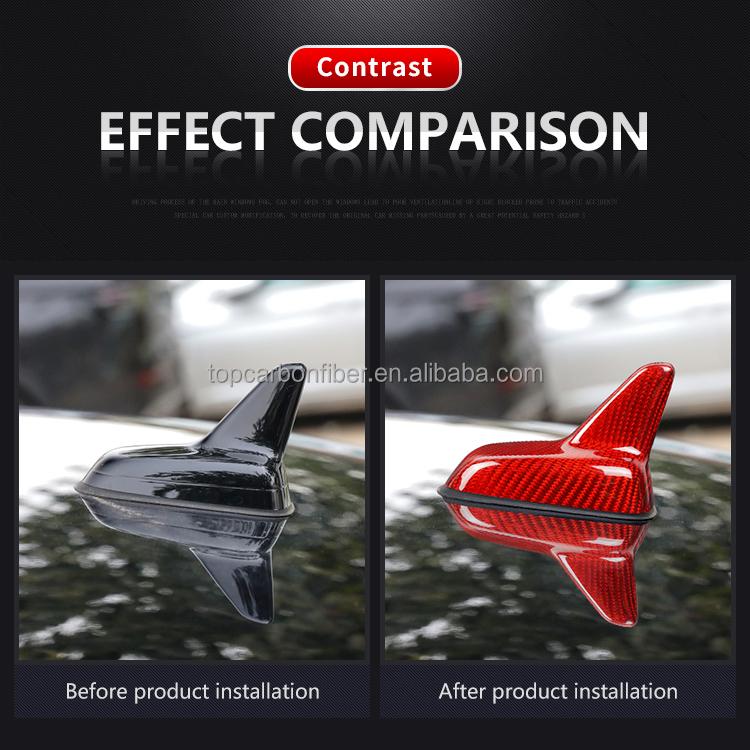 ES  Real Carbon Fiber Carbon Car Accessories Roof Auto Car Radio Shark Sharp Fin Car Antenna for Volkswagen Magotan