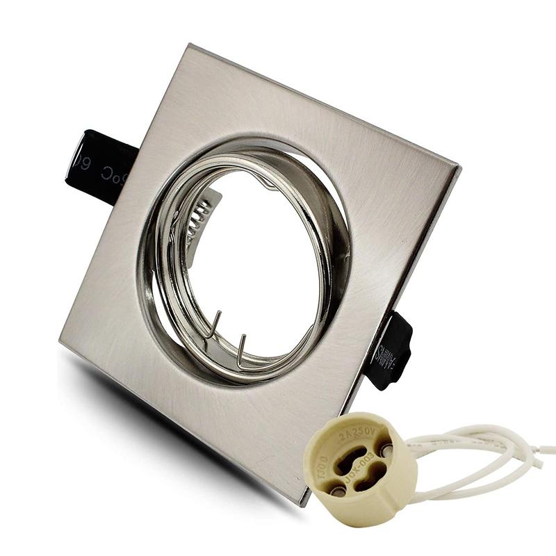 

Светодиодный встраиваемый потолочный светильник с вырезом 50 мм, монтажная рама GU10/MR16 GU5.3, квадратный держатель лампы, точечное освещение, светильники