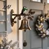 Außenpatio-Glocke Weihnachts-Thema Willkommens-Türklingel Vintage Metall Harz Hängende Türglocke Dekorative Garten Balkon Wandmontage für Vorderseite Feiertag