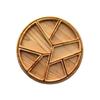 Wood Puzzle Serving Tray with 8 Removable Compartments Cocktail Party Platter for Fruits Cheese Nuts Elegant Kitchen Essential