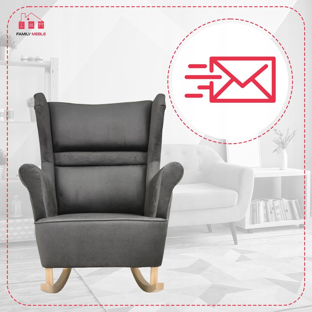 Fotel uszak Zoja bujany skandynawski Family Meble szary babci dziadka