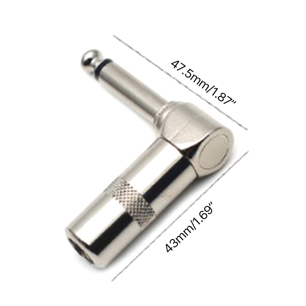1/4" Audiostecker 6,35mm Stecker TRS Male 1/4 Zoll Stereo-Stecker Winkelstecker für Mischpult-Lautsprecherkabel Gitarrenkabel