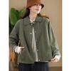 Dimanaf 2025 New Short Jacket Autumn Solid Coat Long Sleeves Buttons Women