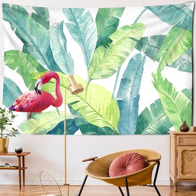 Crane Green Palm Leaf Tapestry Wall Hanging Little Fresh Hippie TAPIZ Bohemian Room Decor Background Cloth
