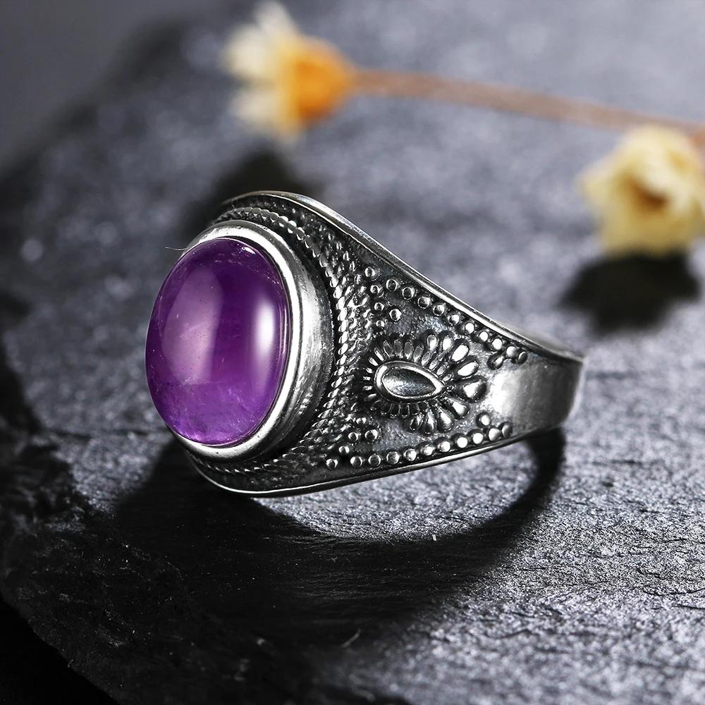 Nasiya Natural Amethyst CopperJewelry Rings Men For Women Party Wedding Anniversary Engagement Gifts Fine Jewelry