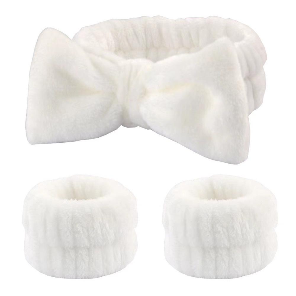 Plush Flannel Absorbent Wristbands & Splash-Proof Headband Set