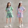 Summer Girls Sports Suit Casual Children's Clothing Girls Printed Short-sleeved Two-piece Trendy Set