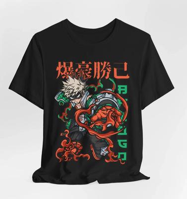 Katsuki Anime Graphic Tee, Unisex Jersey T-Shirt for Anime Fans, Short Sleeve