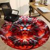1pc Red Dragon Chair Carpet for Office, Round Non Slip Durable Large Size Office Carpet, Suitable for Office
