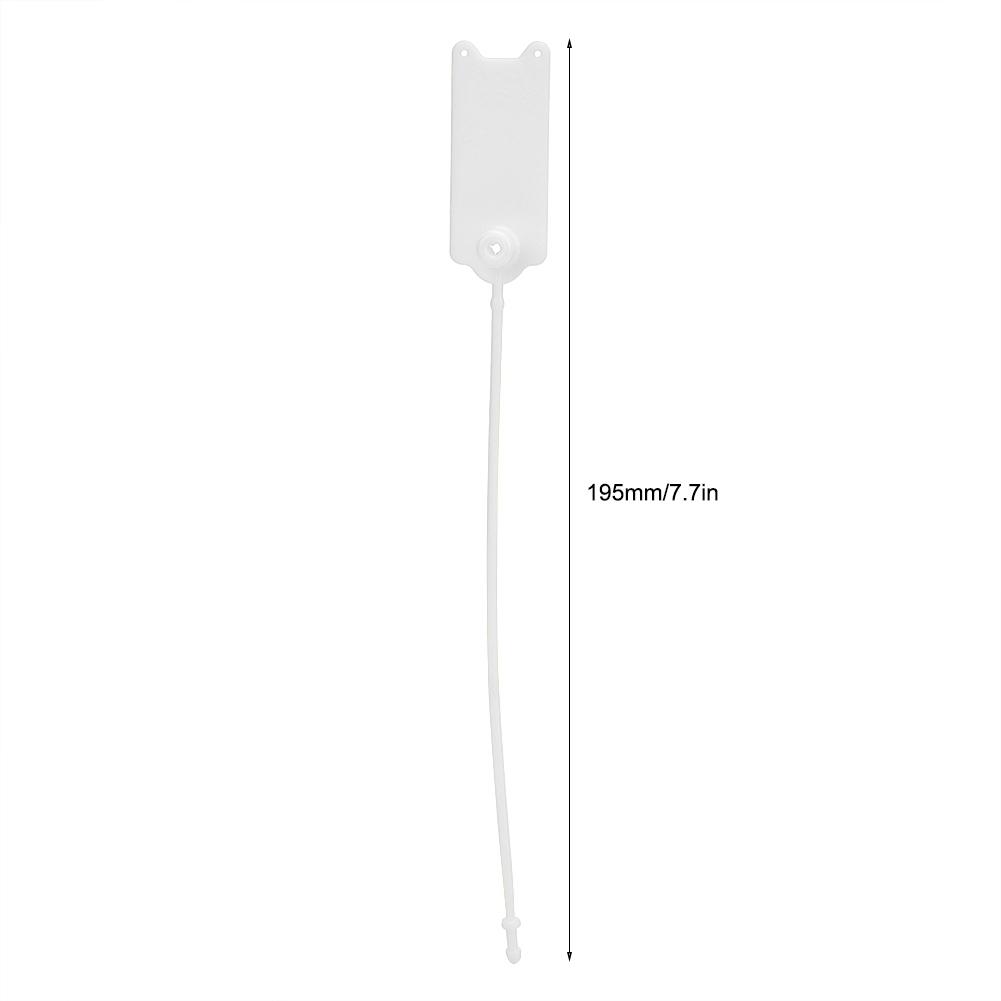 100Pcs 195mm Disposable Cable Anti Theft Self Locking Tie for Clothes Suitcase Shoes Bag Label (White )