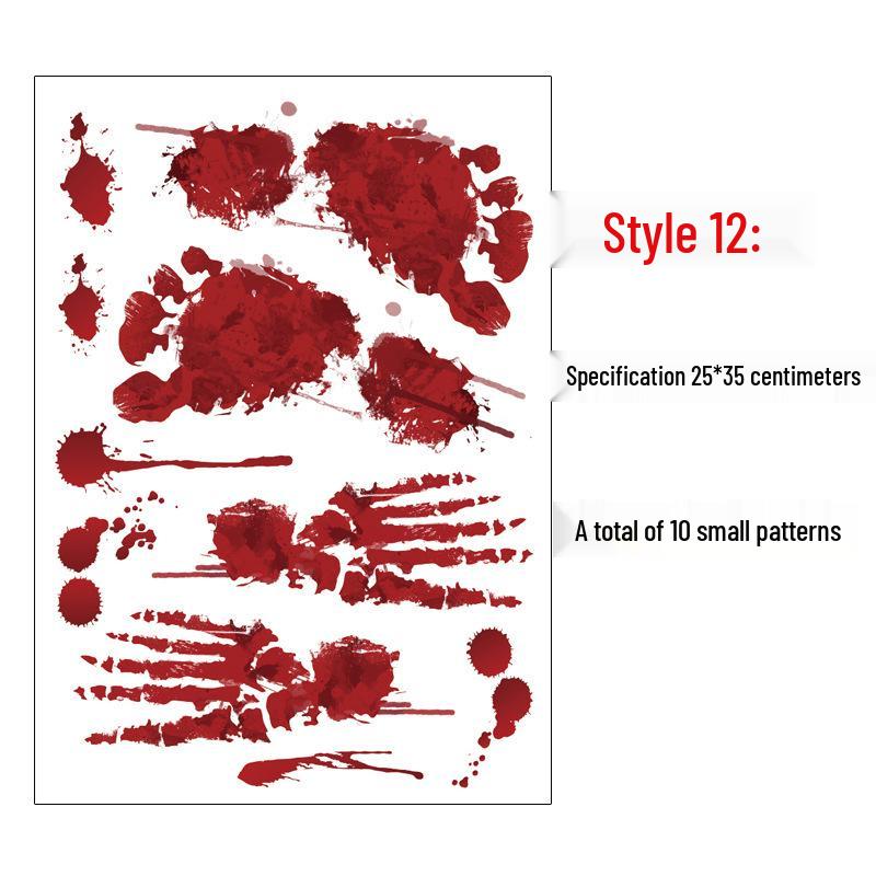 Halloween Blood Handprint & Bat Wall Stickers
