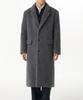 Musinsa Standard Hairy Alpaca Blend Daddy Shoulder Single Long Coat [Grey]
