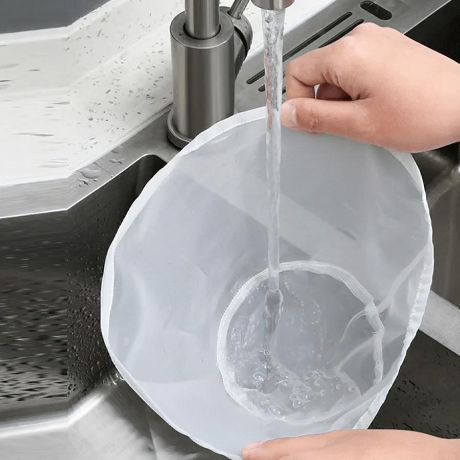 1Pc Reusable Soybean Filter Net Bag Nylon Liquid Filter Milk Coffee Filter Net Bag Fine Mesh Paint Squeeze Mesh Kitchen Tool