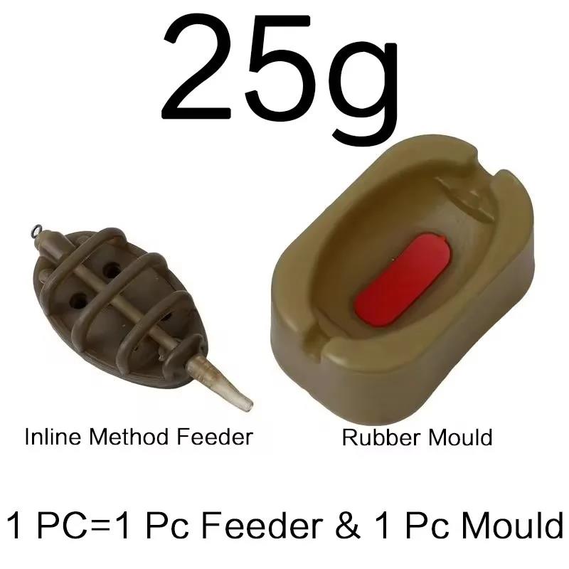 Inline Method Feeder Mould Bait Thrower Bait Plumb Set Carp Fishing Bait Holder Tool for Freshwater Fishing Accurate Bait