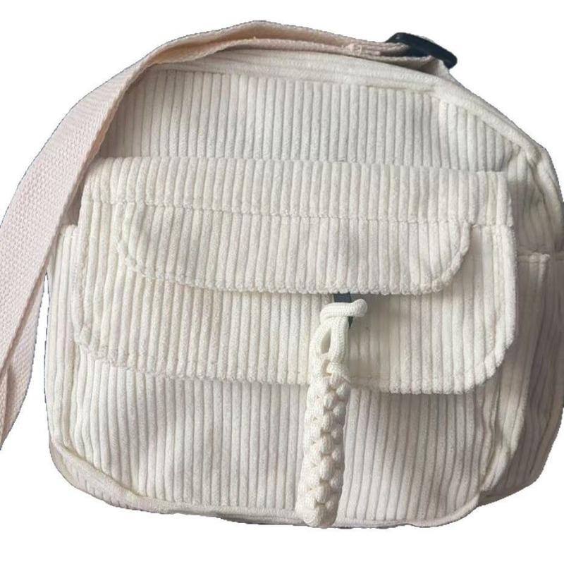 Corduroy spring new fashion solid color women's bag shoulder messenger bag campus fashion bag