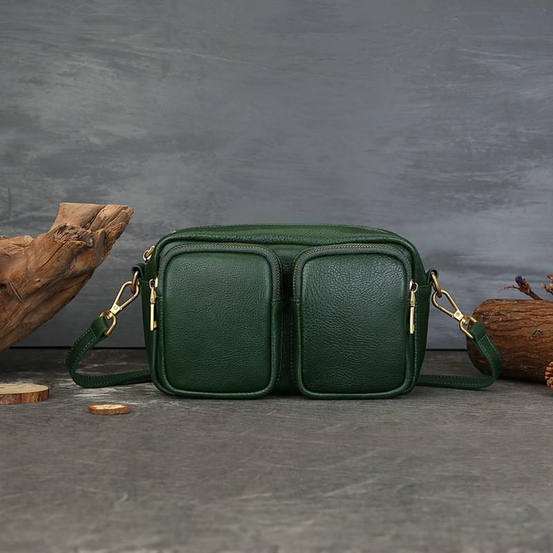 Johnature Genuine Leather Women's Bag Soft Cowhide Large Capacity Solid Color Multi Compartment Shoulder Crossbody Bag