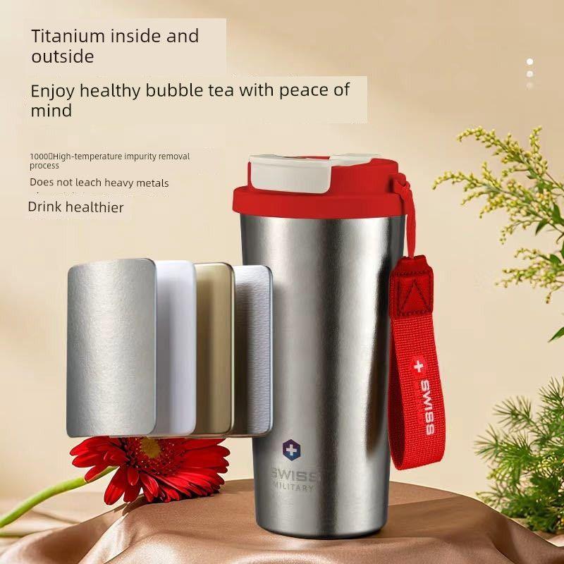 Pure Titanium Coffee Cup Gift Box, High-End Travel Cup, All-Titanium Portable Lightweight Insulated Coffee Cup, Large Capacity Insulated Cup