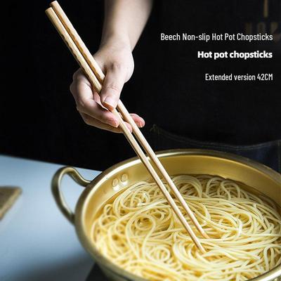 Creative Beech Wood 42cm Japanese Ramen Chopsticks for Dining and Home Use