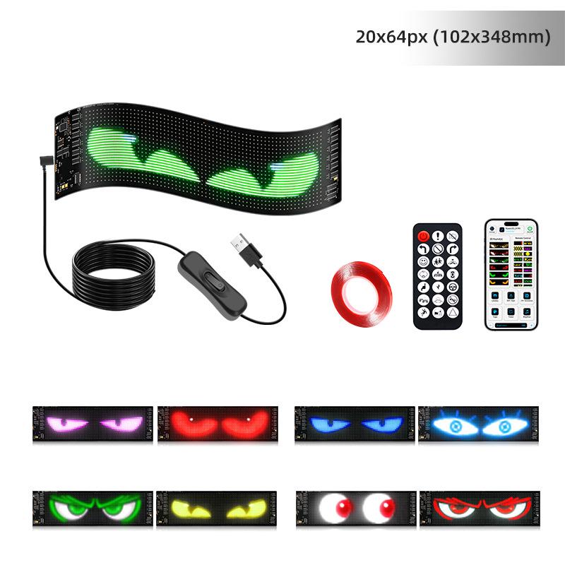 Inteligentny ekran LED do samochodu: Bluetooth sterowany aplikacją, elastyczny wyświetlacz w pełnym kolorze do okien i drzwi