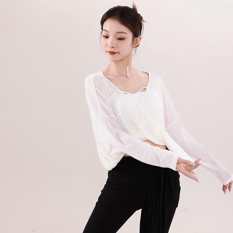 

Двусторонний женский марлевый топ для танцев и практики йоги L