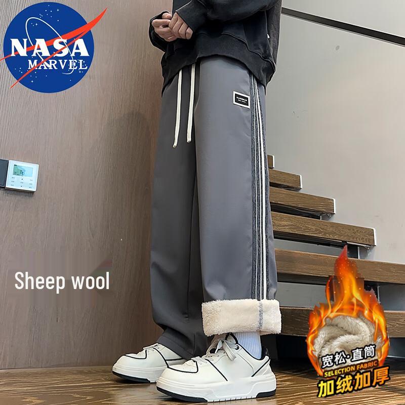 NASA MARVEL Men's Fleece Lined Casual Straight-Leg Pants