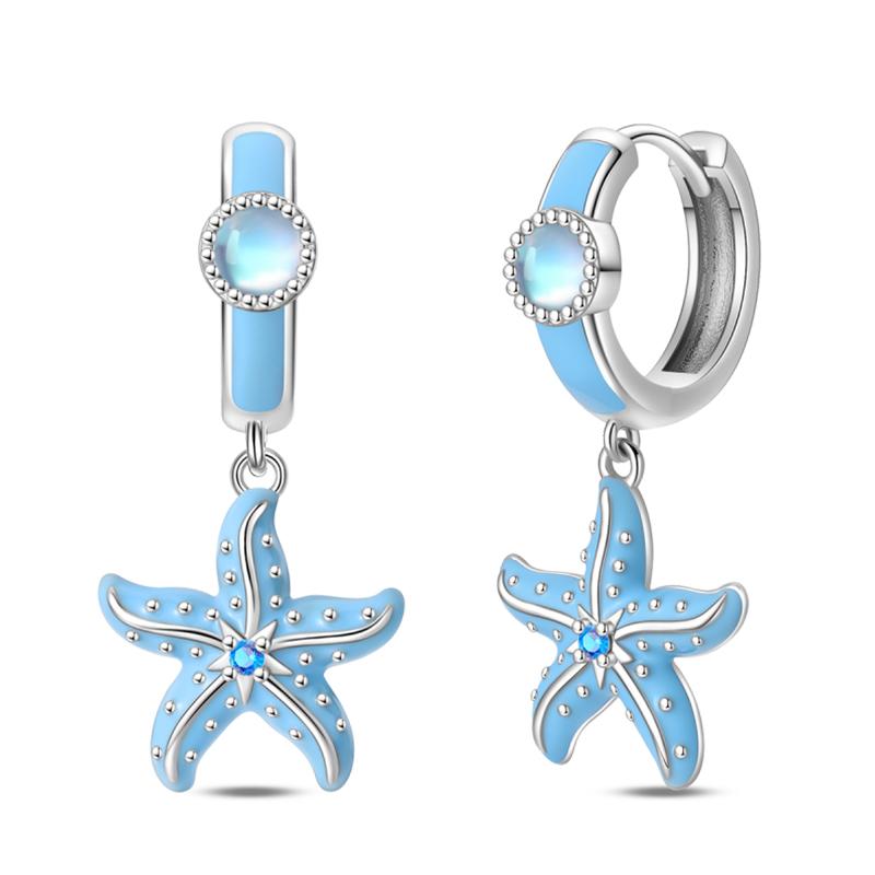 925 Silver Ocean Theme Earrings Dolphin Sea Star Shell Turtle Original Design Fashion Jewelry for Women