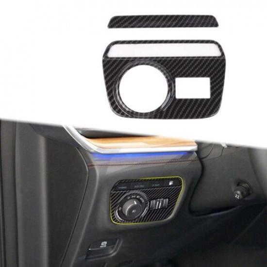 Carbon Fiber Headlight Switch Button Cover Trim For Jeep Grand Cherokee +
