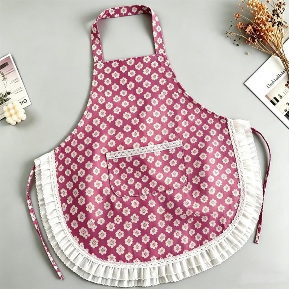 Lace Design CookingApron Stain-proof Work Clothes New Ruffled Trim Apron  Home Use