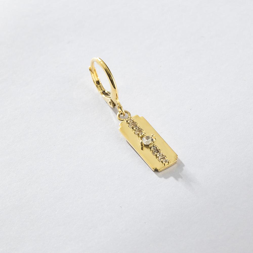 ANDYWEN 100% Srebro Próby 925 Złoto Kwadratowy Kolczyk Wiszący Pojedynczy Cyrkon CZ Przekłucie Pendiente Luksusowa Drobna Biżuteria