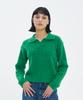 BLOND9 Cable Open Collar Knit_Hunter Green