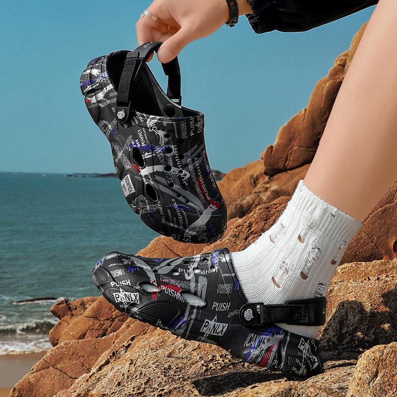 MAEDEF Men Clogs Slippers Men's Garden Shoes for Men Beach Sandal Slides Summer Male Beach Slippers Flip Flops EVA Mens Slippers