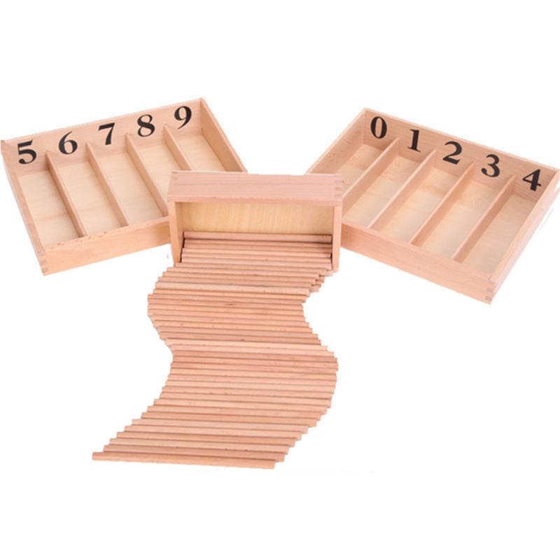 Děti Montessori Dřevěná vřetena Počítací krabice Matematika Učení Tyčinky pro počítání Včasné