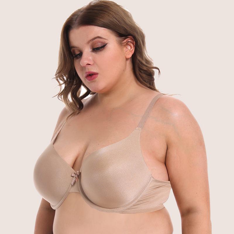 Große Größe Glatter BH Dünnes Cup Große Brust Kleine Unterwäsche mit Bügel Unterwäsche