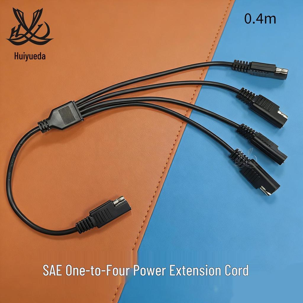 SAE Power Extension Cable: 18AWG Pure Copper, Connects One-to-Two/Three/Four for Solar Use