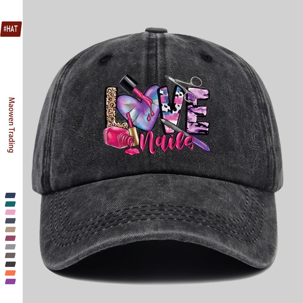 Pc Pink Nail Technician Printed Baseball Cap Printed Golf Cap Designed for Beauty Professionals Home Leisure Decorative Hat