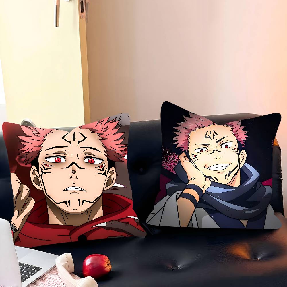 Ryomen Sukuna Pillow Case Removable Washable Cushion Cover – All-Season Soft Linen