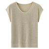 Plus Size Sleeveless Linen Knit Top - Women's Breathable Spring/Summer Pullover
