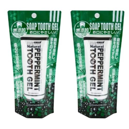 

[Set of 2] Chino Shiosha Natural Soap Toothpaste Gel CS Green Peppermint 1 piece