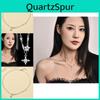 Exquisites Minimalistisches Titanstahl Sternblumen Halskette Für Damen Mit Funkelnden Diamanten