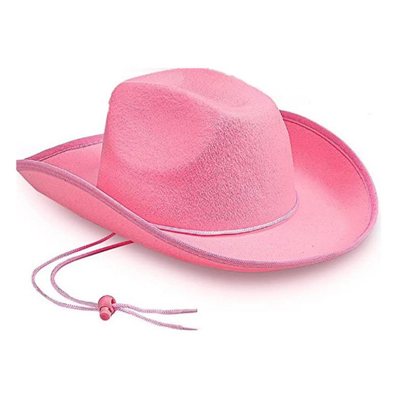 Cowboy Hat Christmas Stage Carnival Party Pink Fluorescent Colorful Cowboy Hat Compound Laser Hat Western Style Illusion