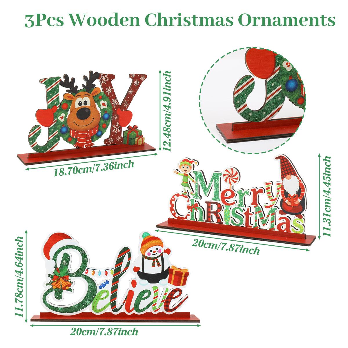 

Рождественские деревянные украшения С Рождеством украшения для дома 2025 Навидад Натал Рождество Настольное украшение для камина Новый год 2026