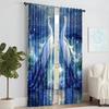 2 ks, všestranné polyesterové průhledné závěsy pro domácí dekoraci Elegantní Páv pro použití v ložnicích a obývacích pokojích