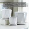 Simple Creative White V-Shape Ceramic Planter 3-Piece Set