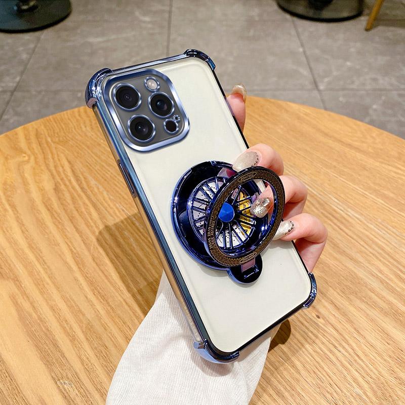 Electroplated Flash Phone Case For Infinix Note 60 50 50X 50S 40 Pro+ 4G Gradient Clear Cover with Spinning Wheel Ring Stand