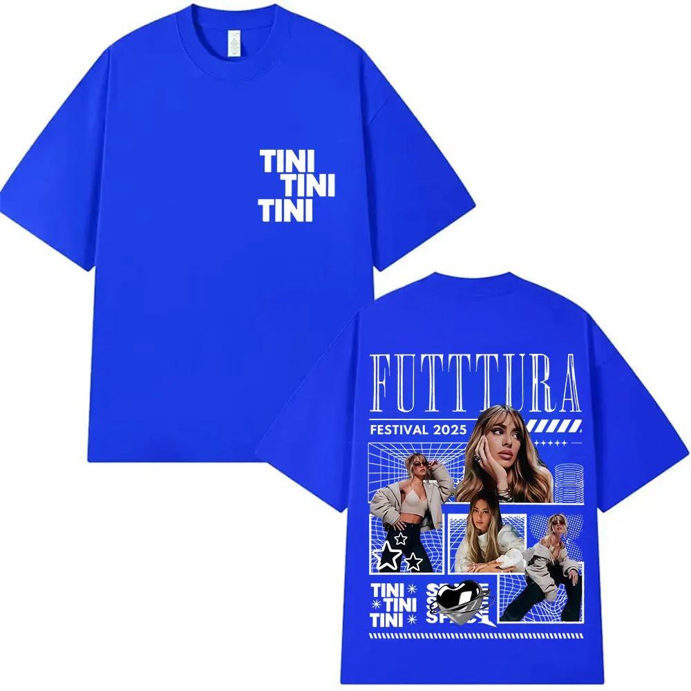 Singer TINI STOESSEL's Future Tour Album 2025 T-shirt for Men and Women's Fashion Summer Print 100% Pure Cotton T-shirt