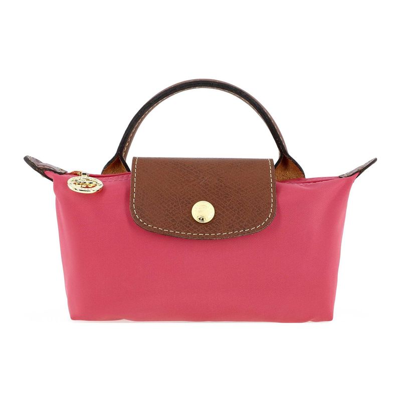 Longchamp Le Pliage Kurzer Griff Druckknopf Reißverschluss Segeltuchtasche Handtaschen Damen Granatapfel-Rot 34175089P76