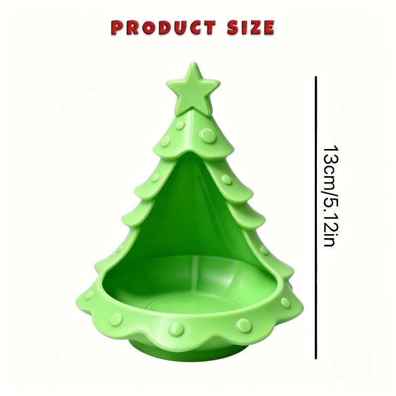 3D Printed Christmas Tree Candy Dish Tea Light Holder, Plastic Multifunctional Storage Bowl, Holiday Desktop Decoration Ornament