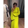 Fashion Wind Lotus Leaf Sleeve Half Turtleneck Dress Solid Color Lotus Leaf Sleep Dress