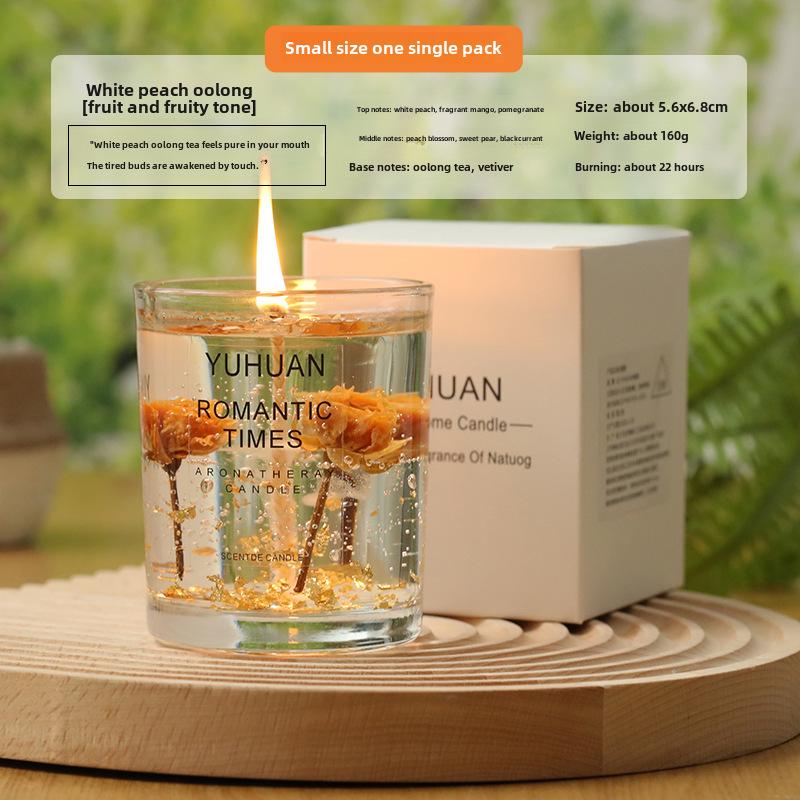 DIY Real Flower Jelly Scented Candle Cup - Creative Souvenir Gift for Girls' Bedroom with Long-Lasting Fragrance.